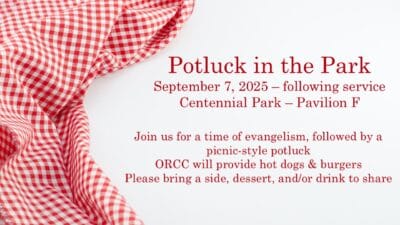 Potluck in the Park – September 7